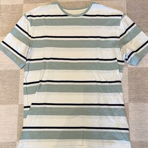Striped Men's RW&CO. Shirt in Green and White